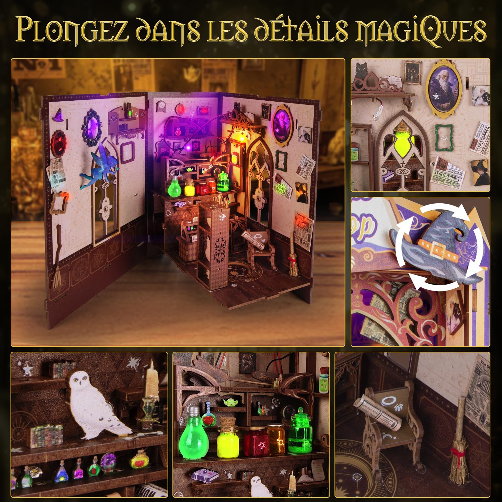 Maison Miniature DIY Book Nook,Cadeau Créatif Amoureux des Livres