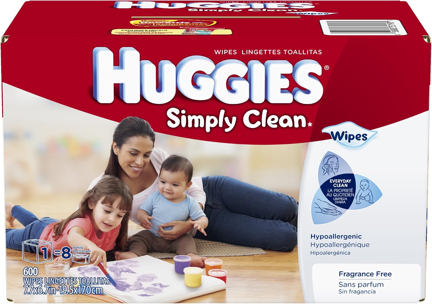 Huggies Simply Clean Fragrance Free Baby Wipes Refill, 600 Count