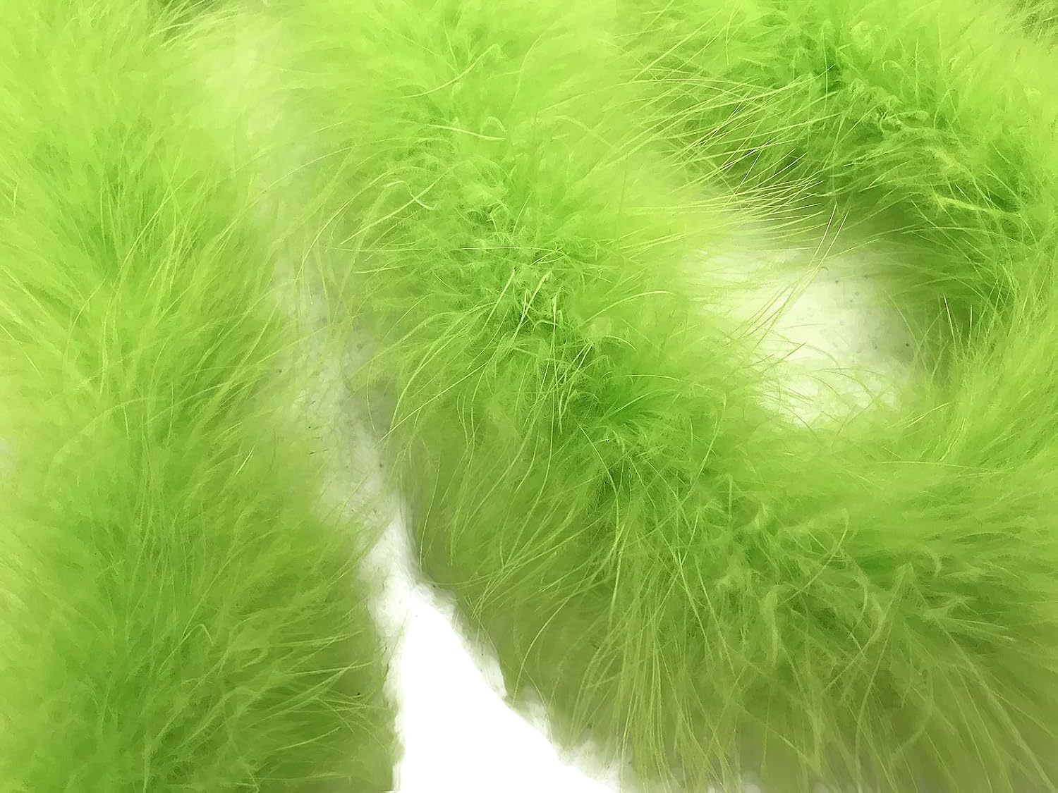2 Yards - Lime Green Turkey Medium Weight Marabou Feather Boa 25 grams Halloween Costume Party Supply | Moonlight Feather
