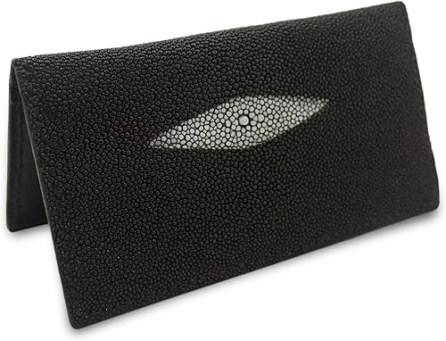 Funda para chequera de cuero de rayas genuinas