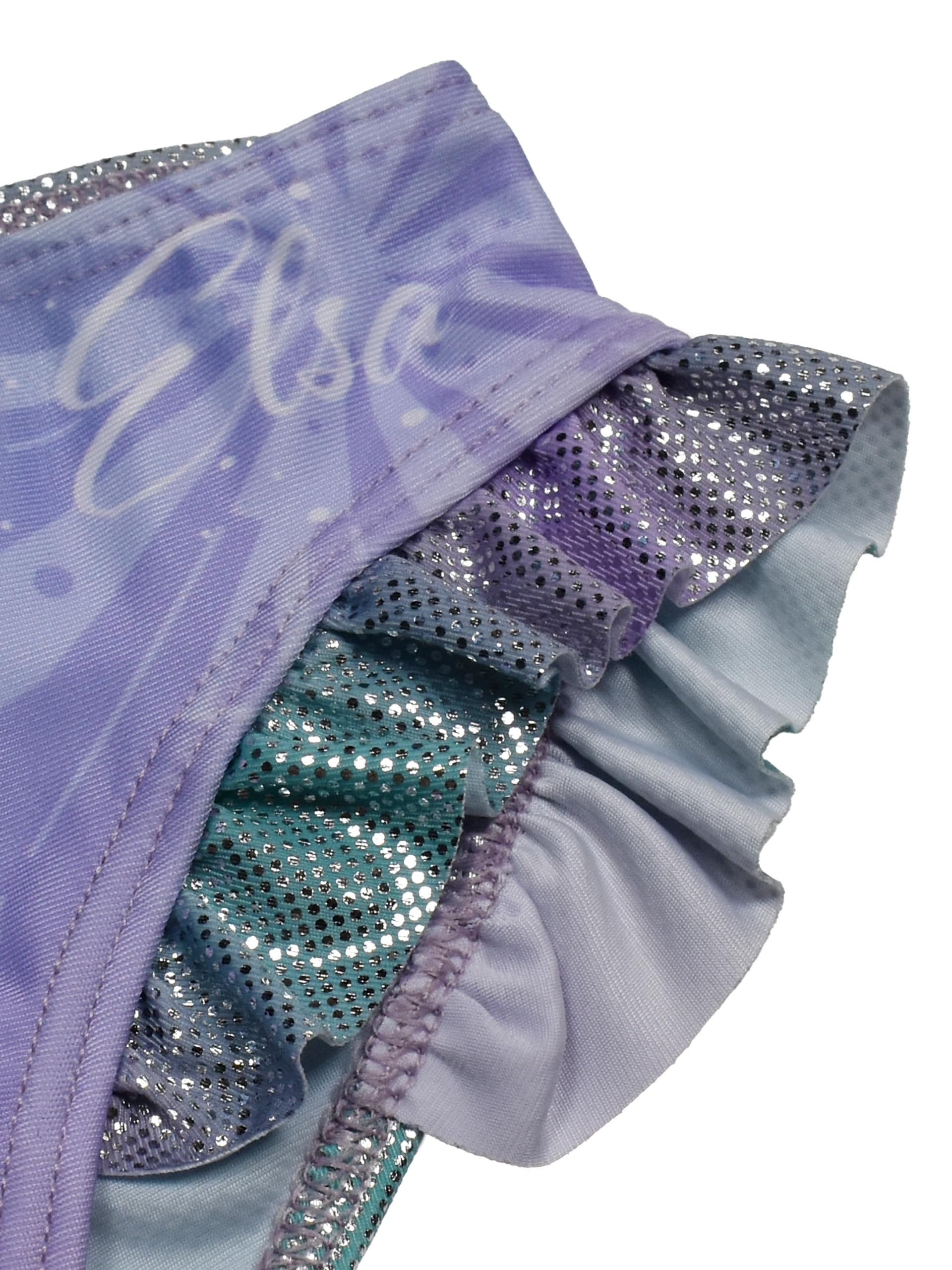 Disney - Bikini con volant per bambine "La regina di ghiaccio", Elsa Frozen per bambini, costume da bagno in due pezzi, colore: Viola