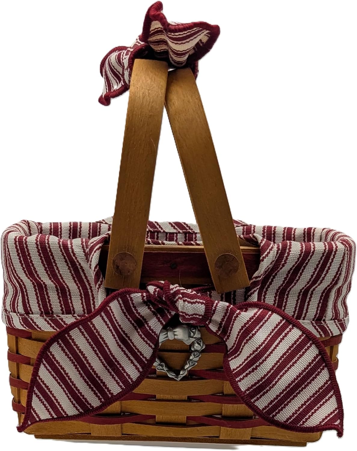 Longaberger 1998 Picture Perfect Basket-Red Ticking Liner Combo