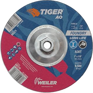 Weiler 68371 7" x 1/8" Tiger AO Type 27 Cut and Grind Combo Wheel A30T 5/8-11 Nut, (Pack of 10)