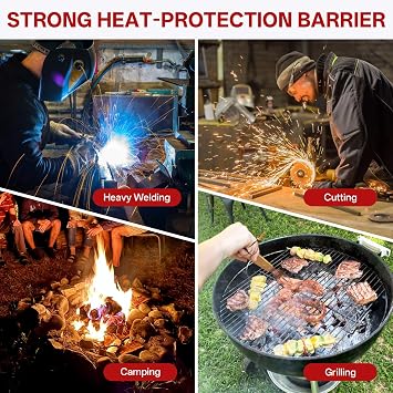 Welding Blanket Fire Resistant Large 6x8 ft - 2 Pack Fiberglass Flame Retardant Fabric 1022 F High Temp Heat Shield Blankets Insulation Mat for Soldering, Grill, Industrial, Smoker, Camping