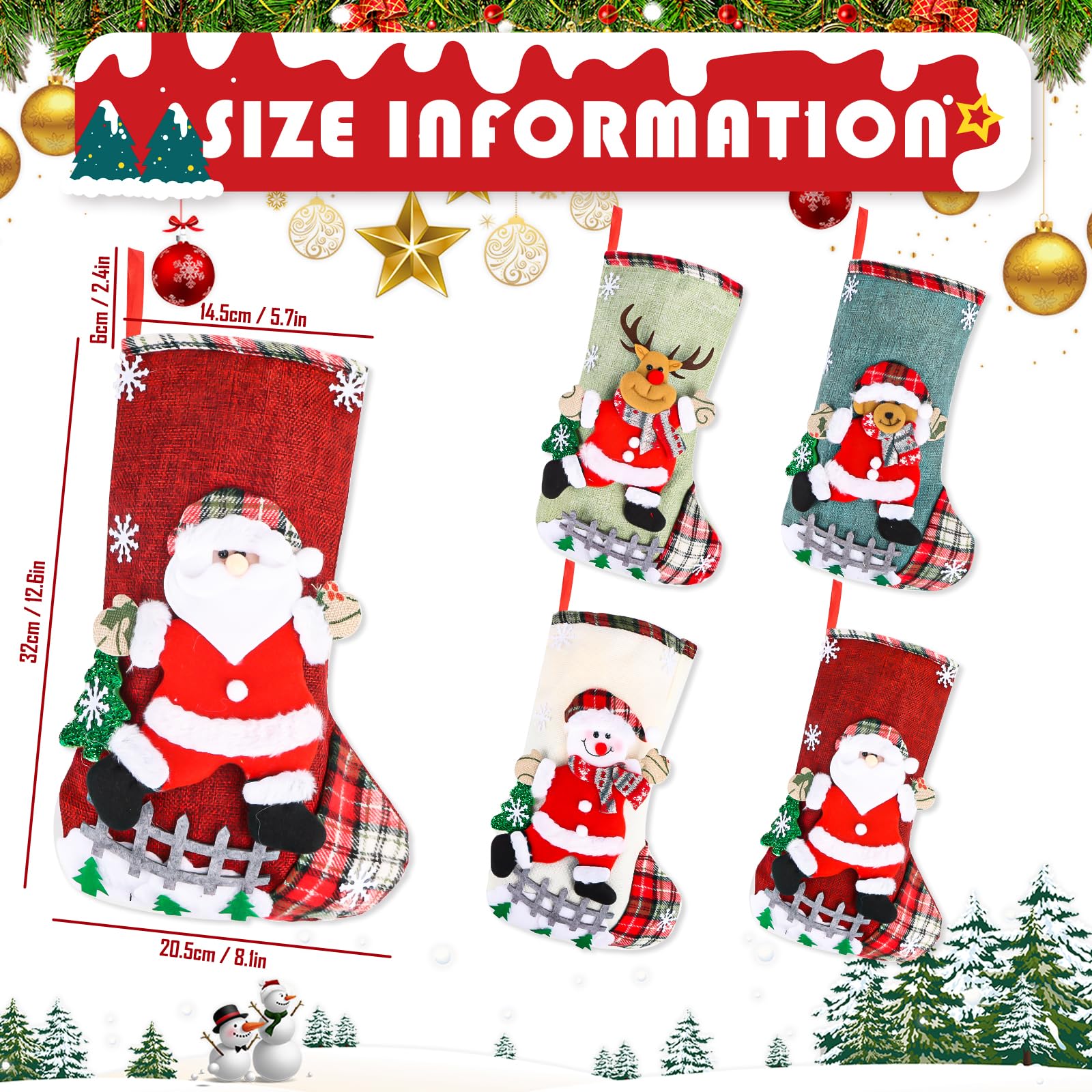 Bol Kerstsokken Kerstsok, Zachte Garland For Open Haard Kerst Sokken Doek Kerst Sok Zak En Kerst Hangende Sokken For Feestdecoratie En Kerst Cartoon Rode Set Trim Een Huis Ornament (Color : B