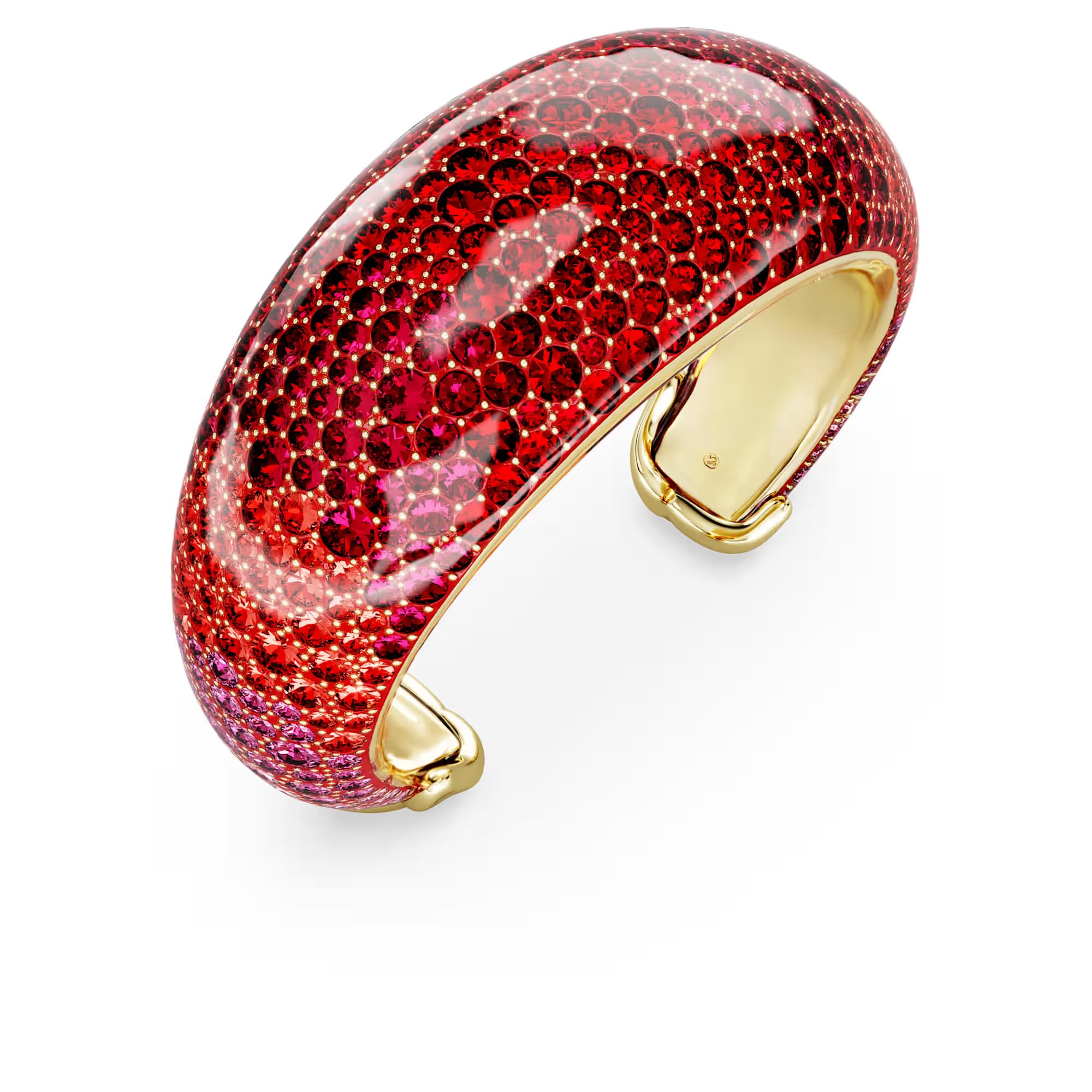 Swarovski Pulsera rígida Idyllia, Rojo, Bañado en oro, L