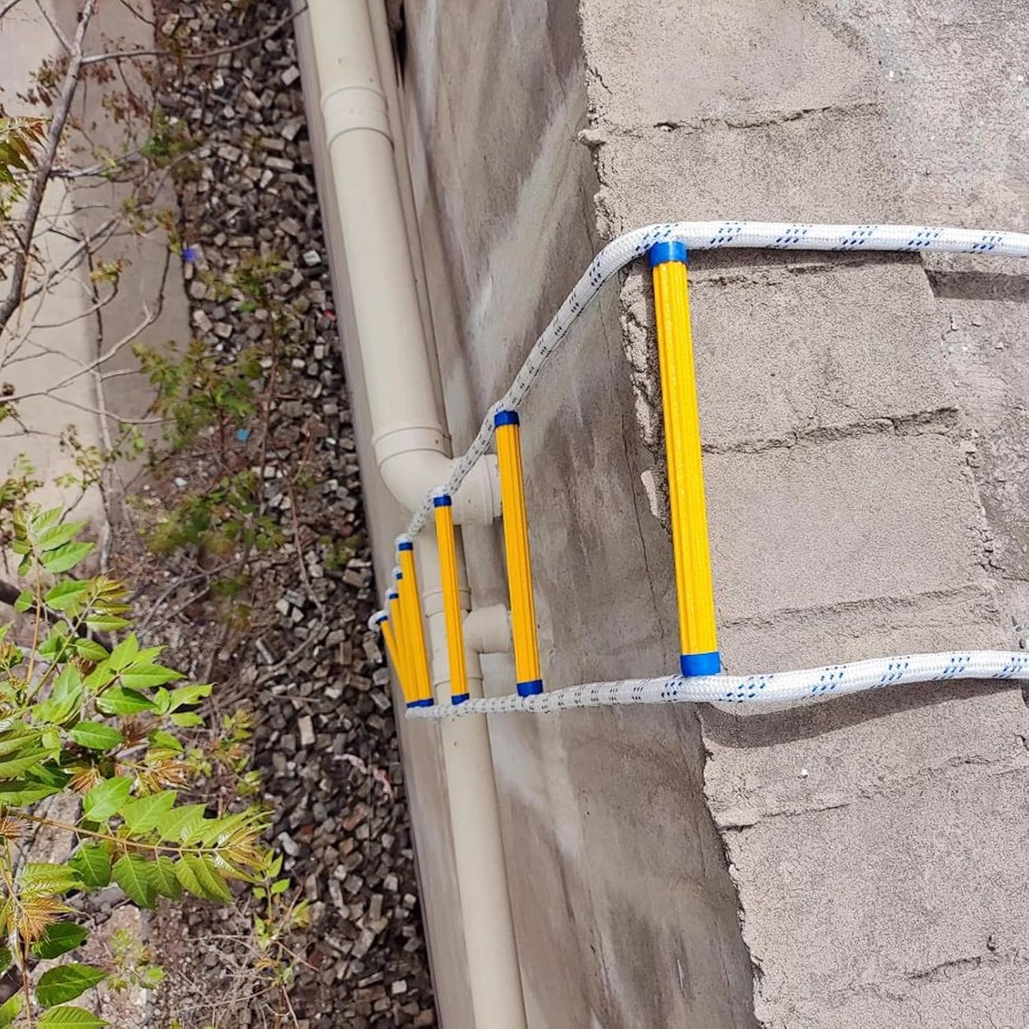 Escalera de Cuerda de Escape de Incendio 8 m, 120 kg, 2 Mosquetones