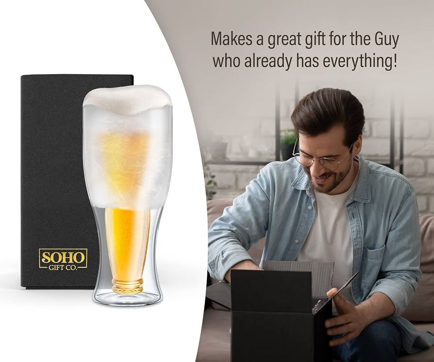Amazon.com | GALVANOX Freezer Beer Glass, Upside Down Beer Bottle