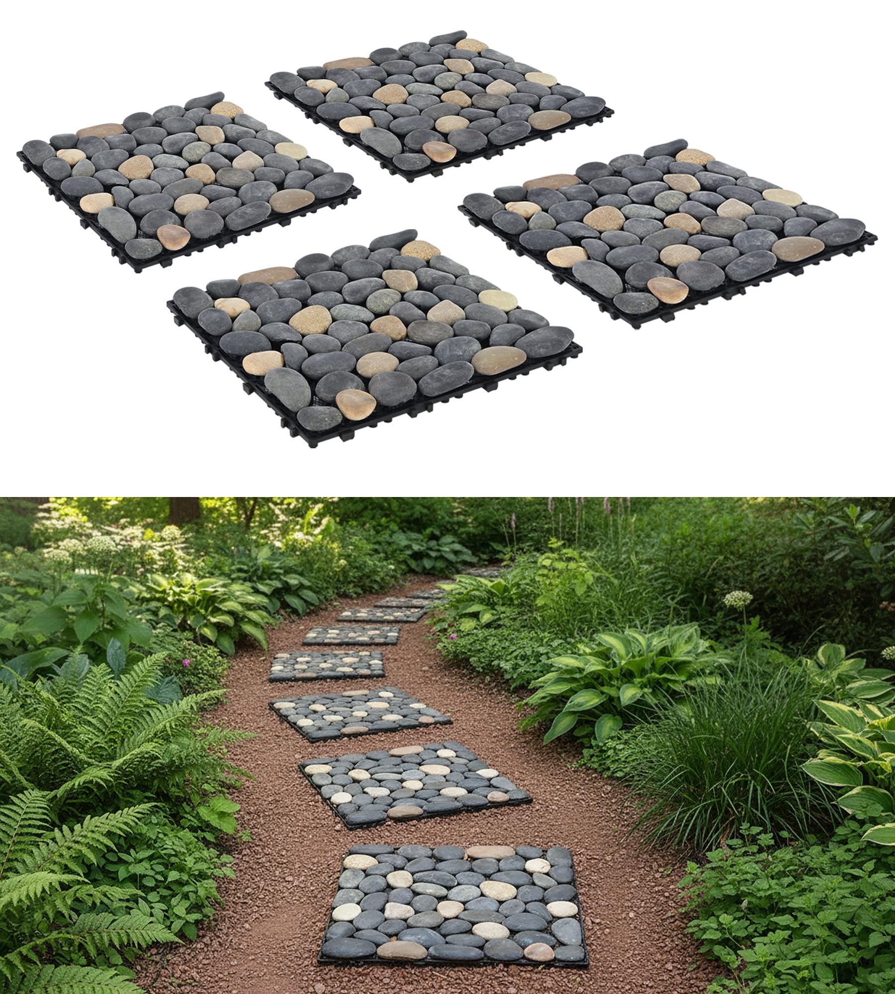 jxgzyy 4 Pcs Interlocking Stepping Stones