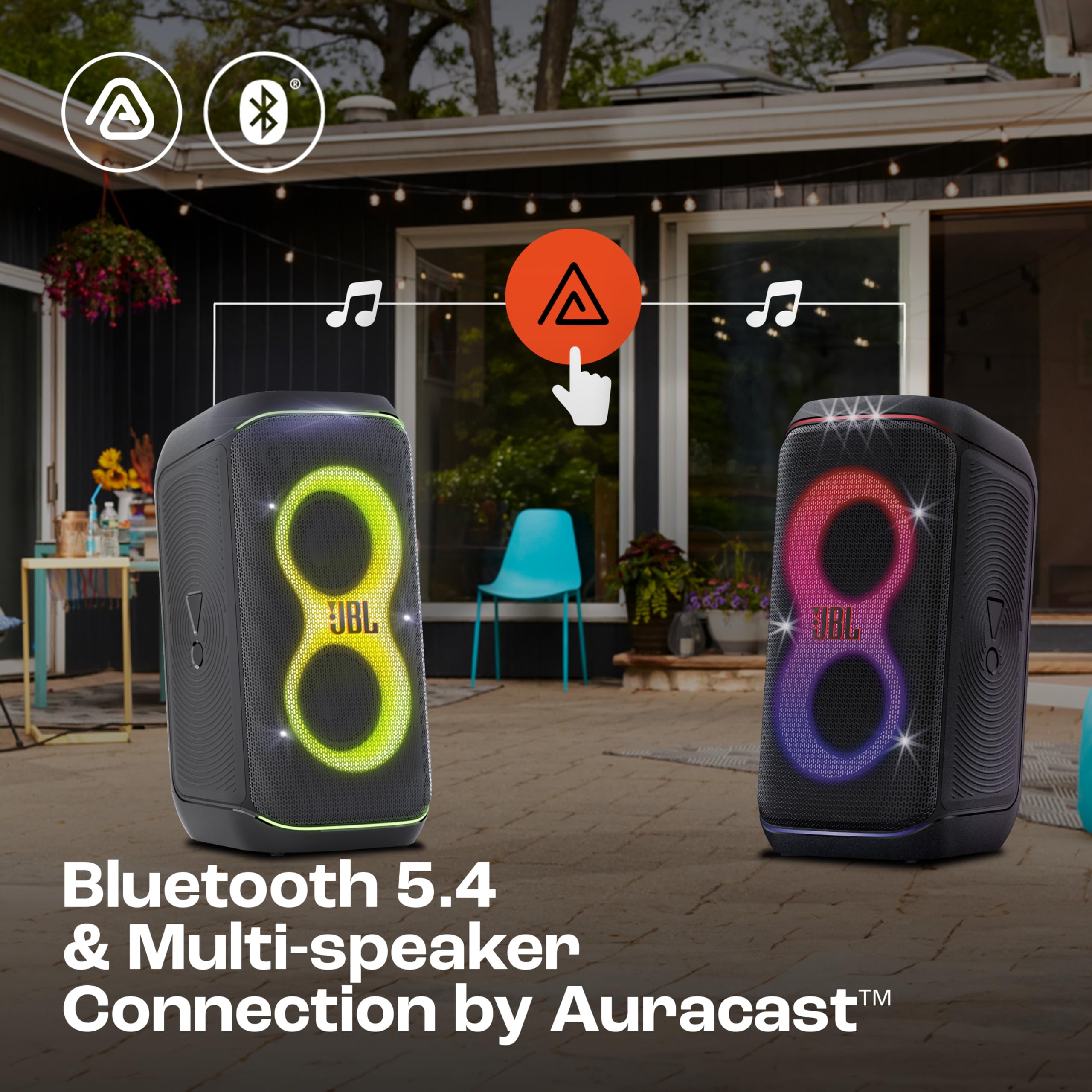 JBL Partybox 120 Wireless Bluetooth 160W Party Speaker, AI Sound Boost, Futuristic Light Show,Upto 12H Runtime,Auracast Multispeaker Support,Guitar+Mic Input — Amazon image 6