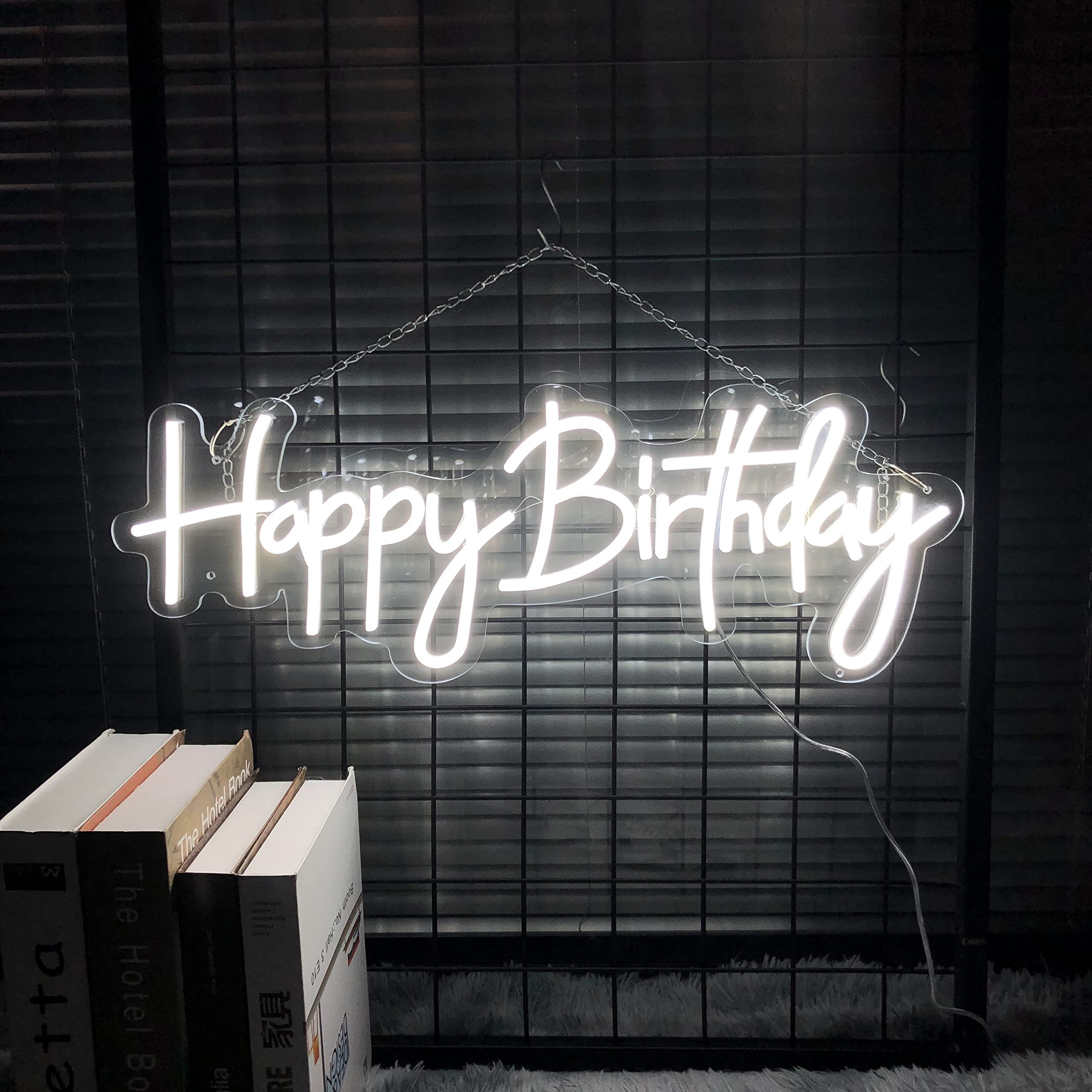 Happy Birthday Neonschild Custom Party Neon Schild Wand Hintergrund Schlafzimmer Dekor LED Schild Junggesellinnenabschied Happy Birthday Neonlicht Schild für Halloween Geburtstag Party Dekorationen
