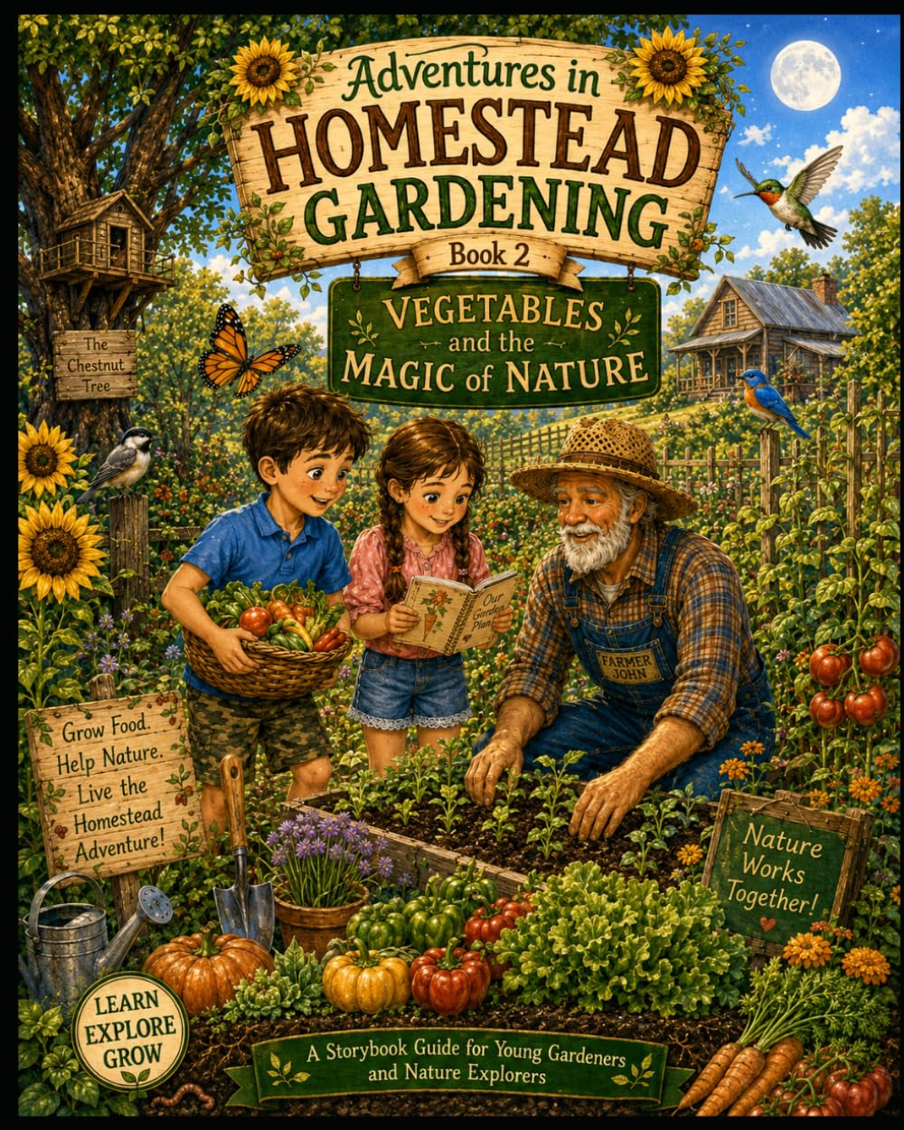 Vegetables And The Magic Of Nature: A Children’s Storybook Adventure About Vegetables, Fruits, Herbs, and Companion Planting (Young Adventures in Homestead Gardening)