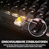 corsair k65 plus wireless 75% rgb hot-swap mechanical gaming keyboard - pre-lubricated tactile mlx fusion switches - pbt key caps - qwertz de - black
