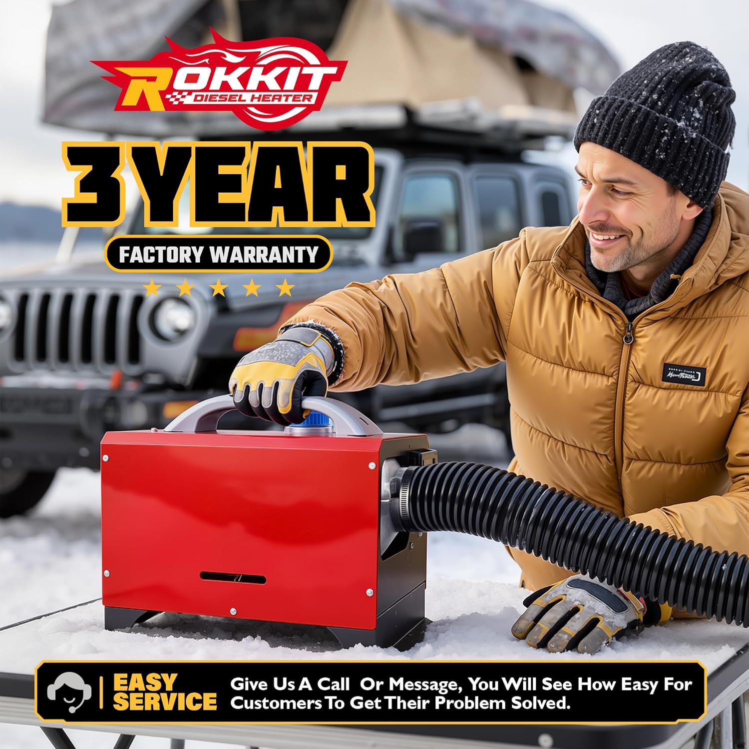 Diesel Heater 8KW, All-in-One Portable Diesel Parking Heater with LCD Thermostat Monitor & Remote Control, Fast Heating Low Noise Heater for Tent, Car, RV, Camper