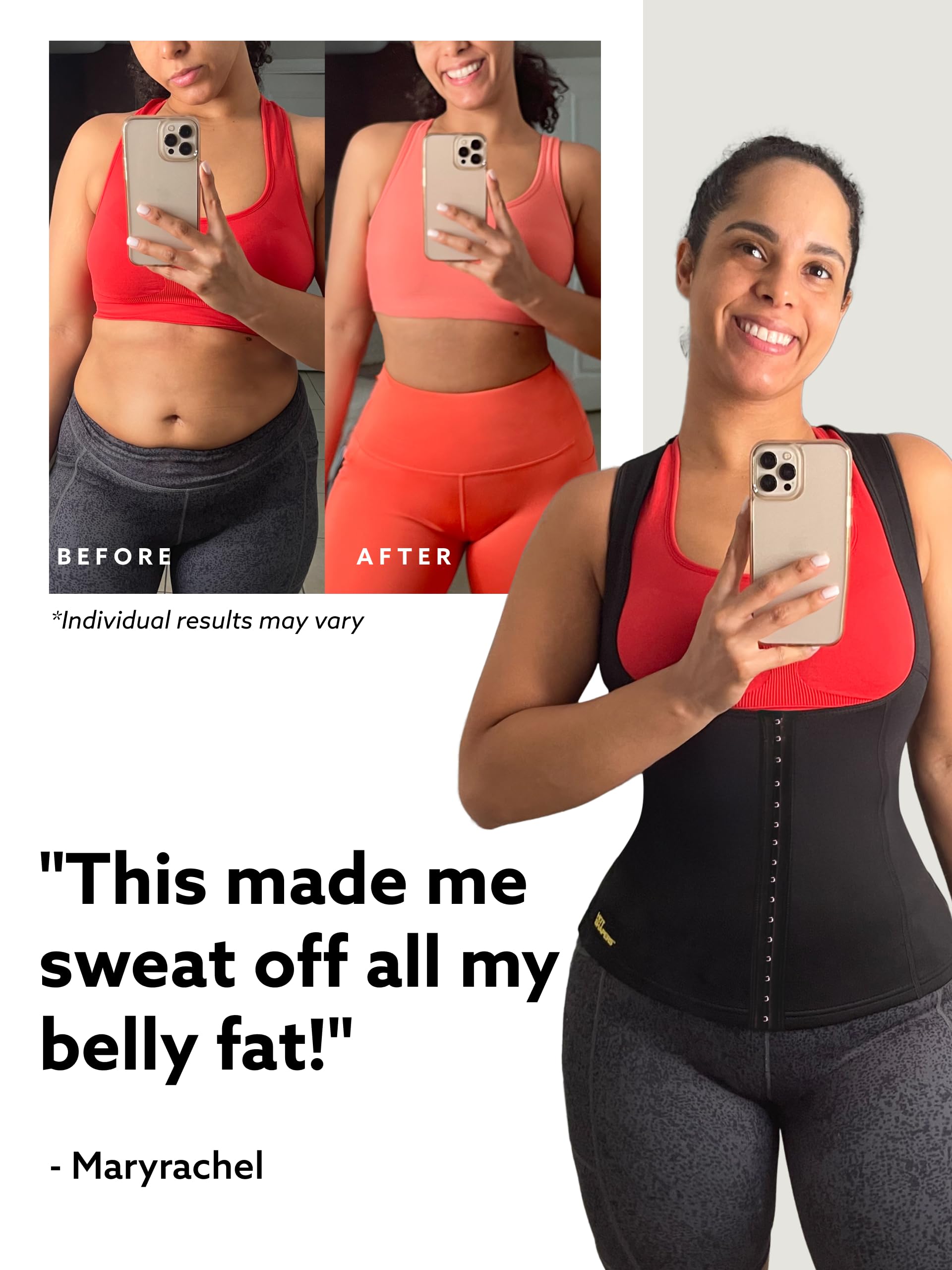 HOT SHAPERS Cincher de cintura para mujer, entrenador de compresión y mejora el sudor para adelgazar la cintura y controlar el abdomen
