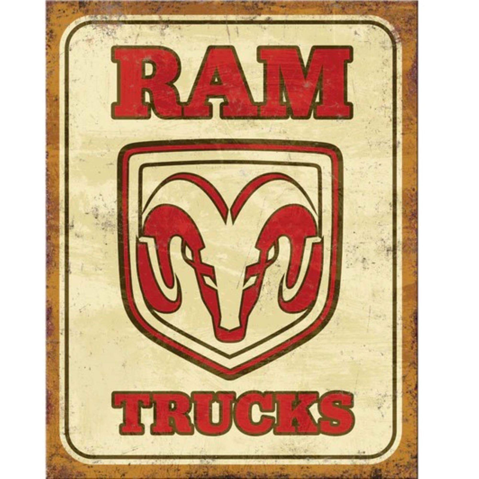 RAM Trucks - Letrero de pared de metal, 31,7 x 40,6 cm, con licencia y auténtico impreso en lata