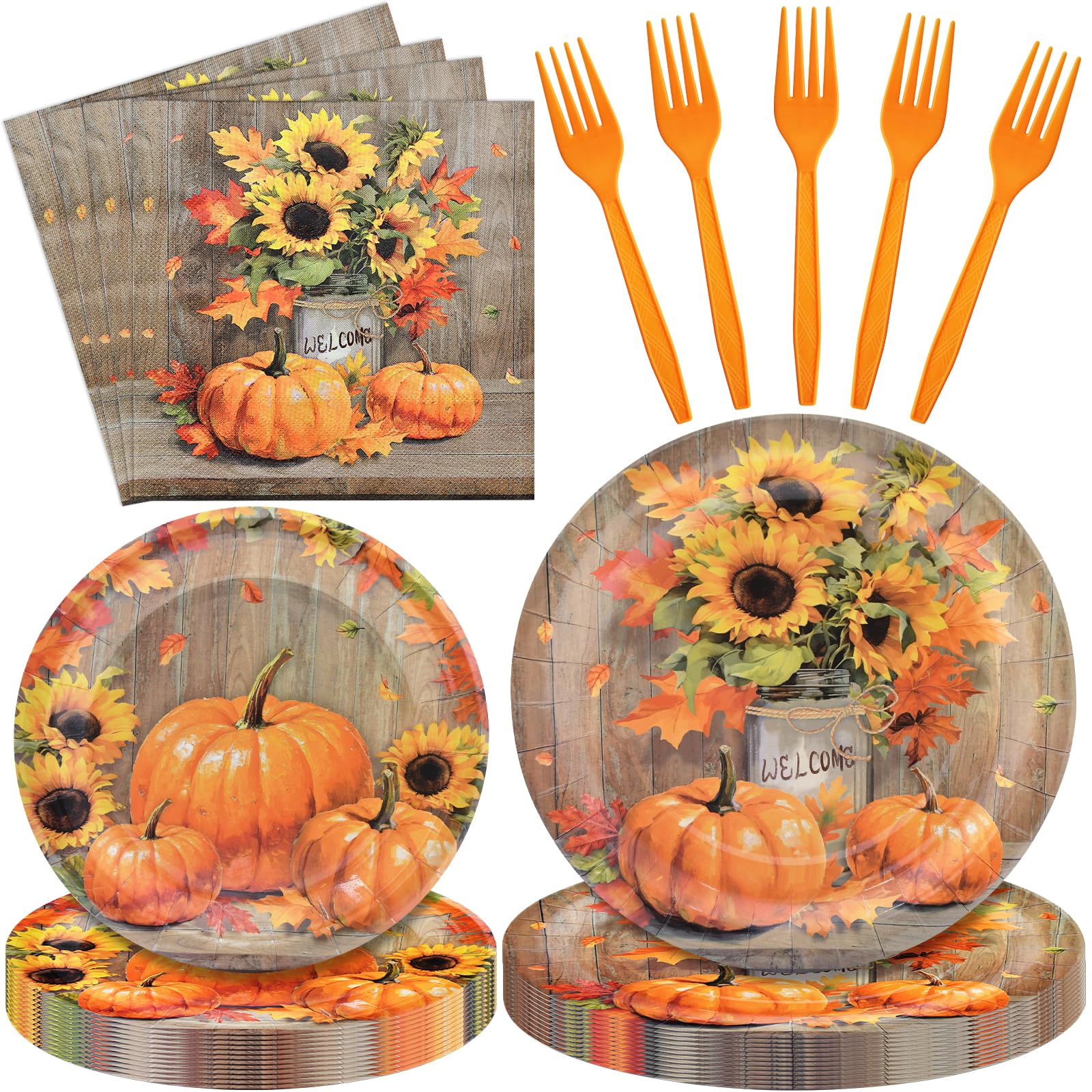 Thanksgiving Tableware Set - 96pcs