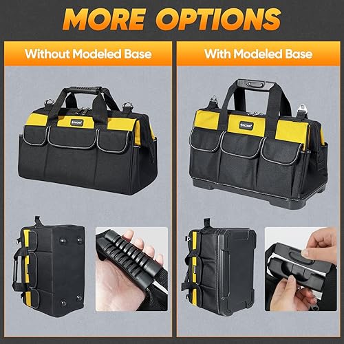 Miniatura 5 de TICONN Bolsa de herramientas resistente con múltiples bolsillos, organizador de caja de herramientas portátil, bolsa de almacenamiento, con correa