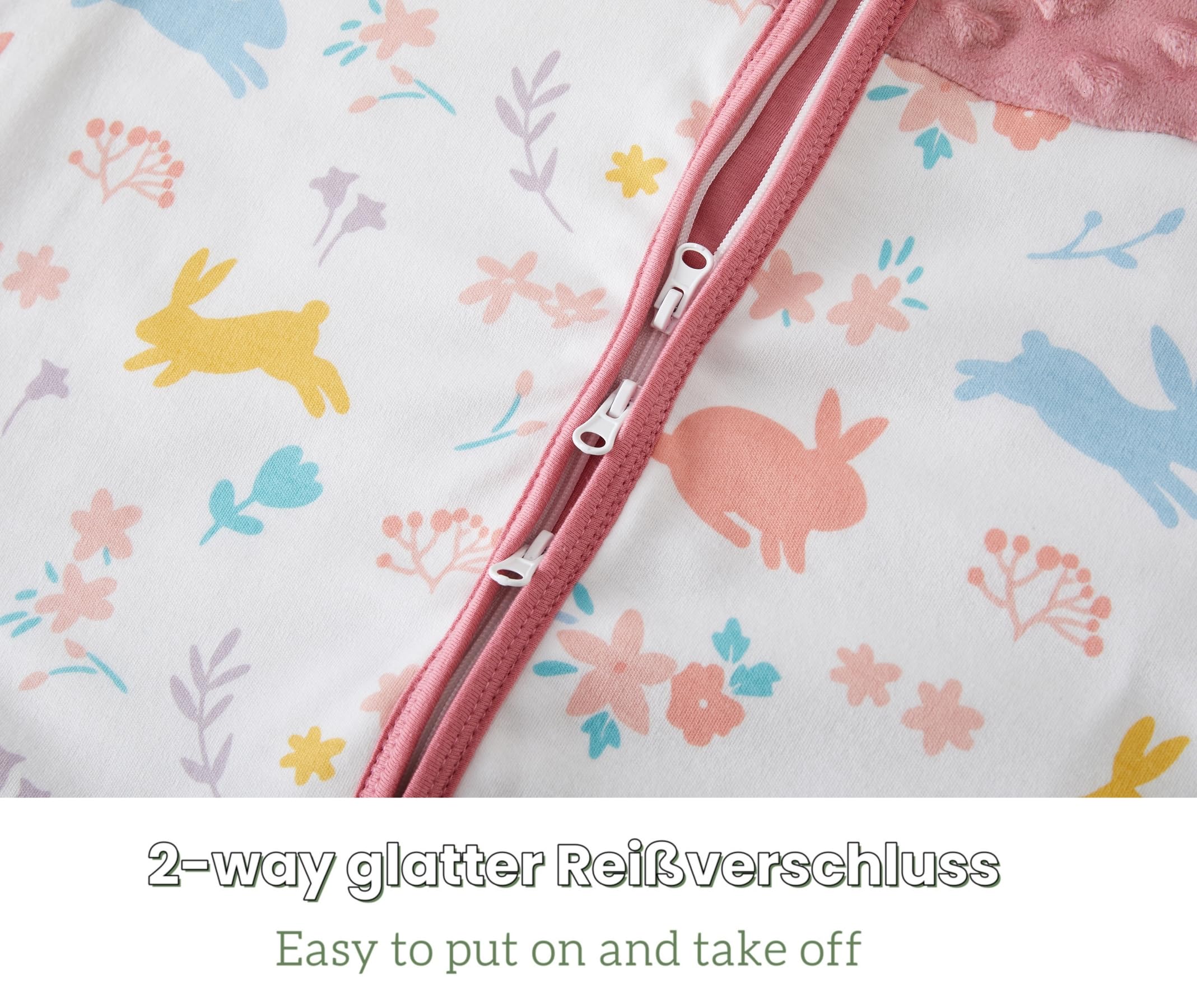 Chilsuessy 2er Pack Baby Schlafsack mit Füße 1.5 Tog Ganzjahres Schlafsack Baby Schlafsäcke Babyschlafsack mit Beinen für Säugling Kinder, 1.5 Tog/Gelb + Rosa, 100cm/Baby Höhe 110-120cm