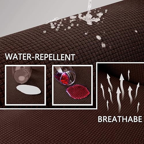 Miniatura 3 de Granbest Funda para silla con respaldo de ala, repelente al agua, 2 piezas, tela jacquard de alta elasticidad, fundas para silla con respaldo de ala