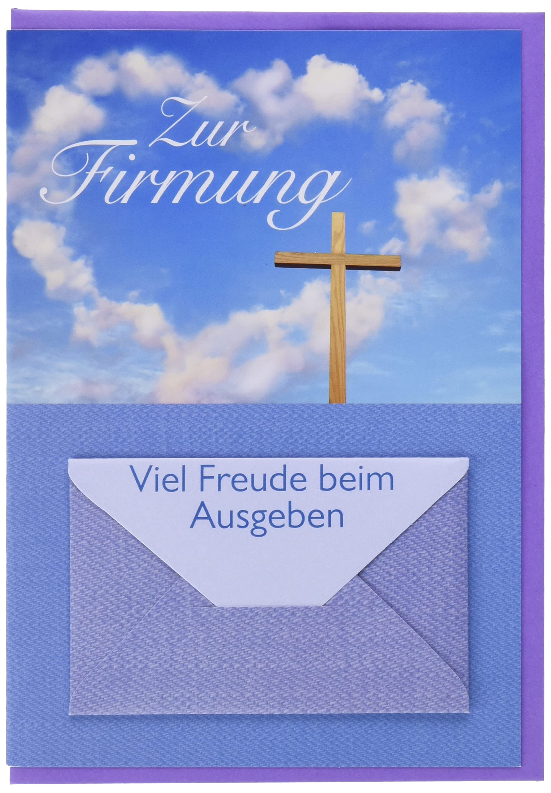Card for Confirmation Card Lifestyle Clouds Heart 11.6 x 16.6 cm