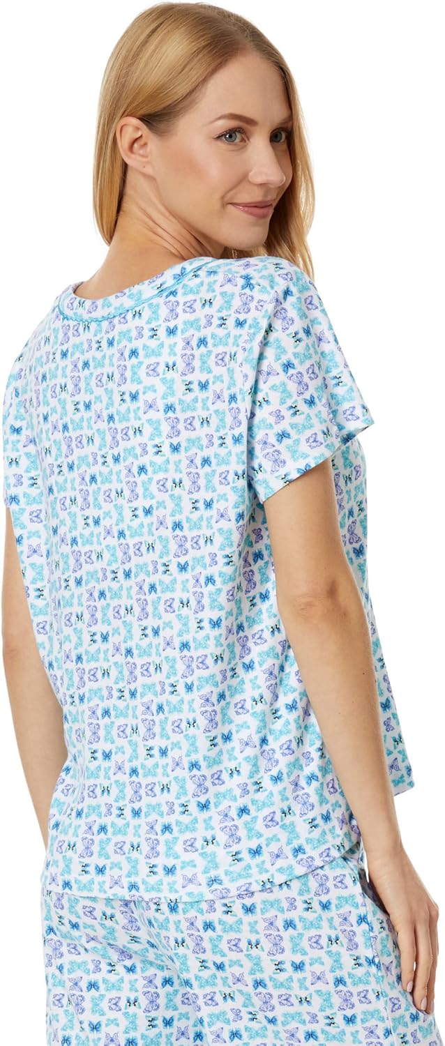 Karen Neuburger womens Short Sleeve Top and Bermuda Short Bottom Pajama Set - Image 3