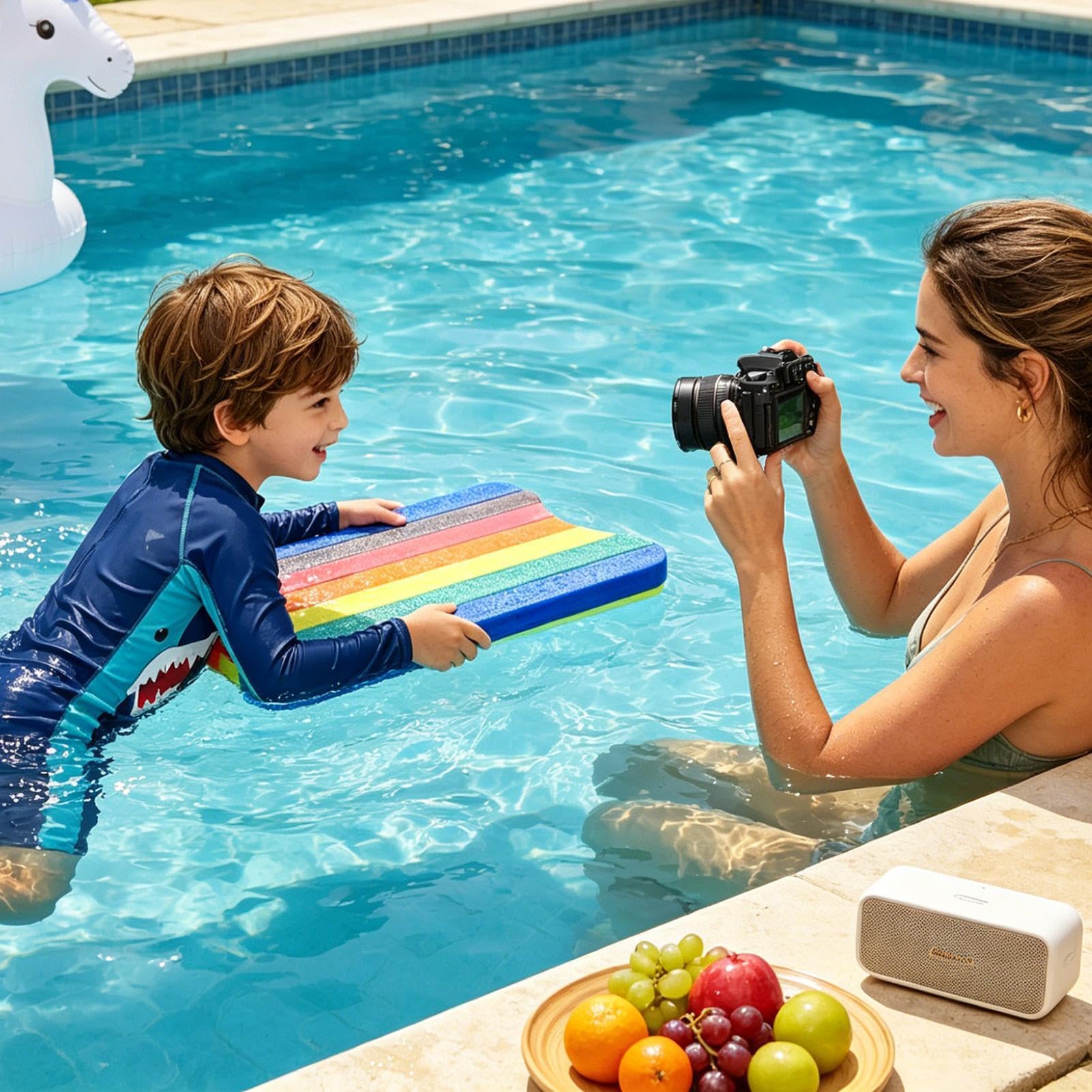 Tavoletta Da Nuoto Per Bambini E Adulti | Tavola Galleggiante In EPE Con Fori Per Le Mani Sicuri | Tavoletta Da Allenamento Per Il Nuot-o, Antiscivolo, Per Allenamenti In Acqua E Nuoto,