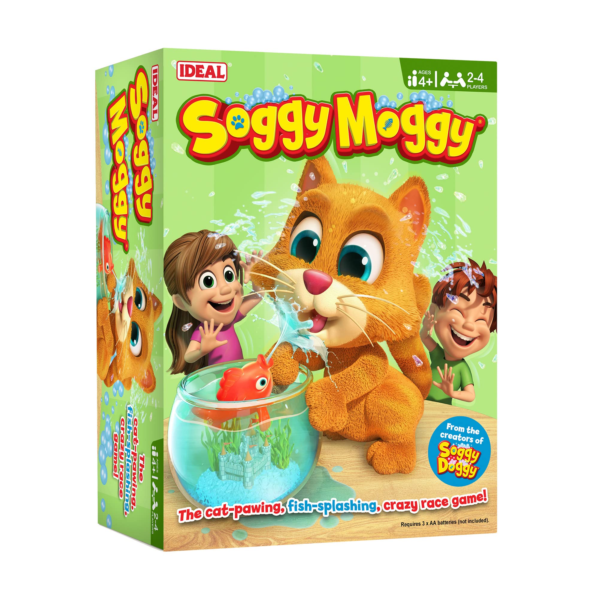 IDEAL | Soggy Moggy: The cat pawing, fish-splashing, crazy race game | Kids Games | For 2-4 Players | Ages 4+