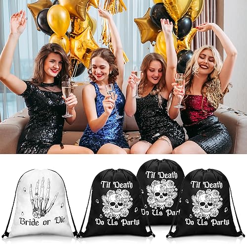 Miniatura 4 de Amylove 7 bolsas con cordón para despedida de soltera o muerte, bolsas con cordón para despedida de soltera, suministros de despedida de soltera,