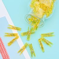 Vista 48 de BronaGrand 100pcs Mini Clear Plastic Utility Paper Clip, Clothespins Clip, Clothes Line Clips,Photo Clips