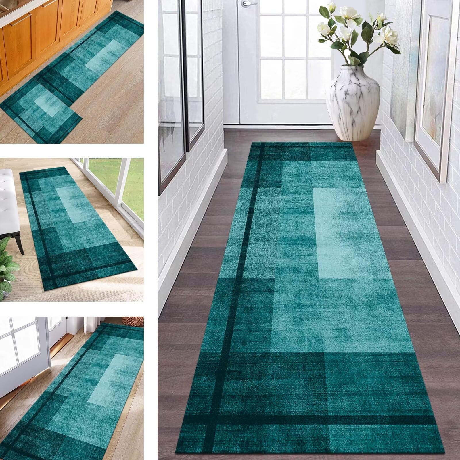 Tapis de couloir violet 90x140 cm lavable et antidérapant pour la cuisine