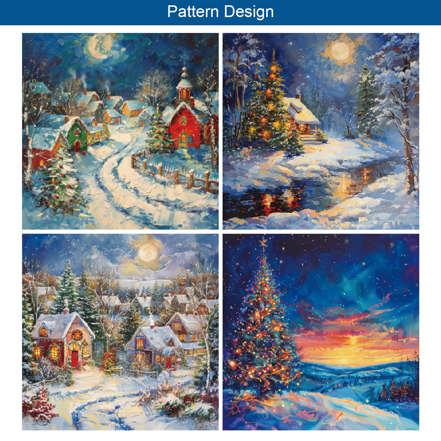 24 Blatt Weihnachten verschneite Nacht Muster Papier 15,2 x 15,2 cm weiß quadratisch beschichtetes Papier für DIY Kartenherstellung Scrapbooking Origami Geschenk Dekoration