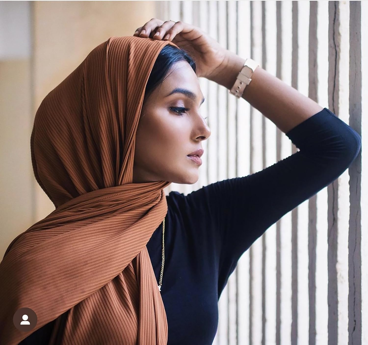 Ribbed Jersey Hijab Scarf for Women, Hijab for Women Muslim Breathable Stretchy Hajib - Image 2