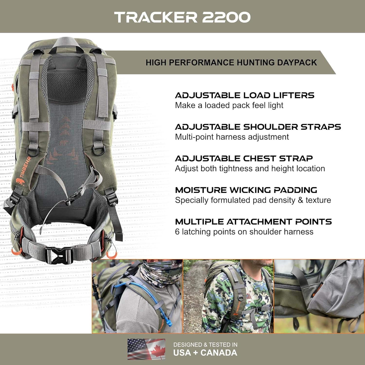 Hunting Backpack with Rifle Gun & Bow Holder Hunting Daypack compatible with YKK Zippers & Buckles, Waterproof Lightweight Tactical Backpack with Rain Cover, Durable, Comfort