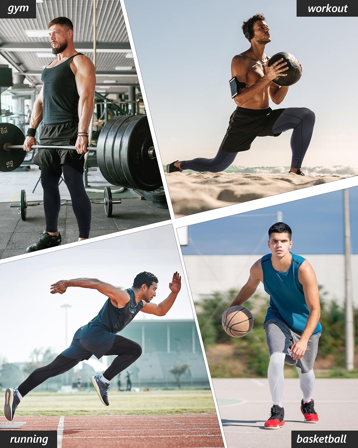 Roadbox 2 Pack Men's Compression Pants, Quick Dry Running Tights Leggings with Pockets, Athletic Base Layer for Workout Gym - Image 6