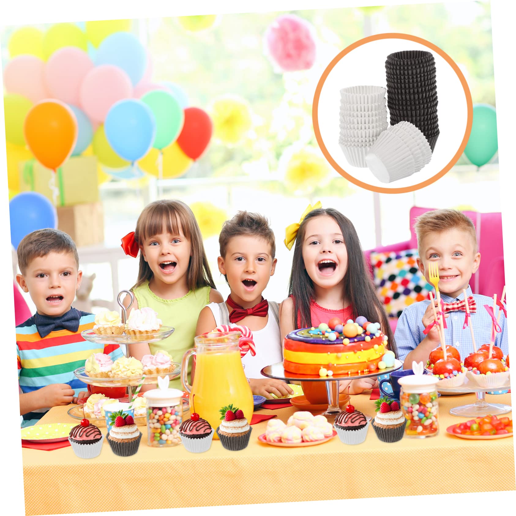 OUNONA 1000 Piezas de Taza de Pastel de Papel Resistente al Aceite sin Olor para Dulces y Golosinas en Fiestas de Graduación y Celebraciones Festivas