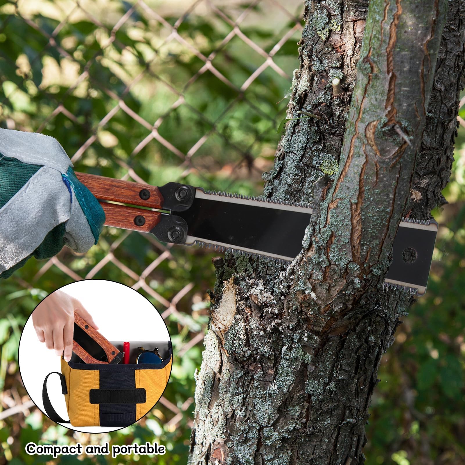 Sierra De Podar Plegable De 140mm - Sierra Manual Con Doble Filo De 12/14 Tpi, Sierra Japonesa Portátil Hecha De Acero Al Carbón Sk5, Ideal Para Podas, Trabajos De Carpintería, Camping Y Bushcraft