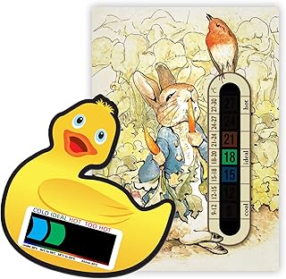 Peter Rabbit Nursery Thermometer and Duck Bath Thermometer for Baby/Child with Liquid Crystal Display Technology