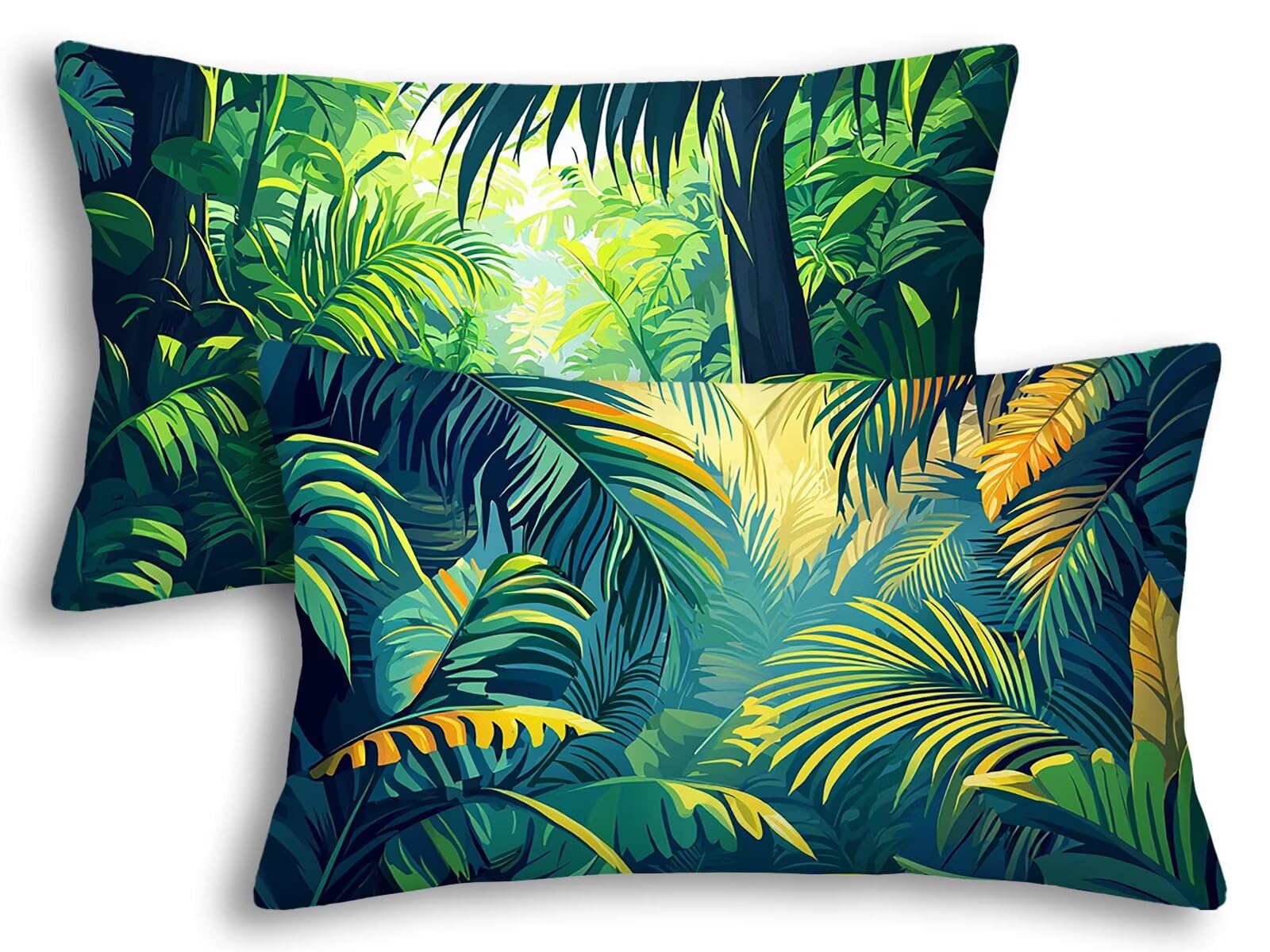 Housse de coussin extérieur imperméable 40x80 cm tropical lot de 2