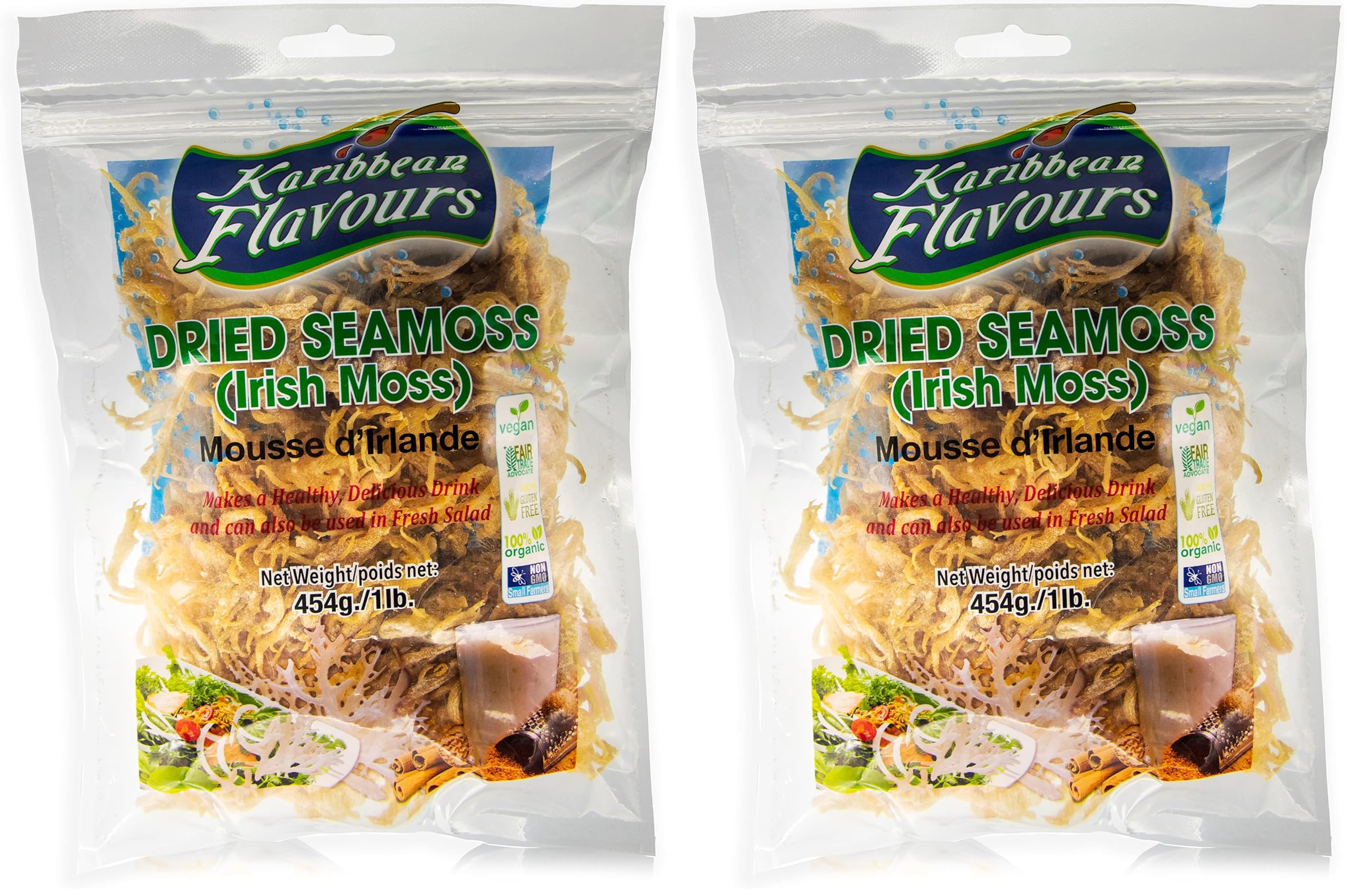 KARIBBEAN FLAVOURS Alga marinha seca, 454 g, pacote com 2