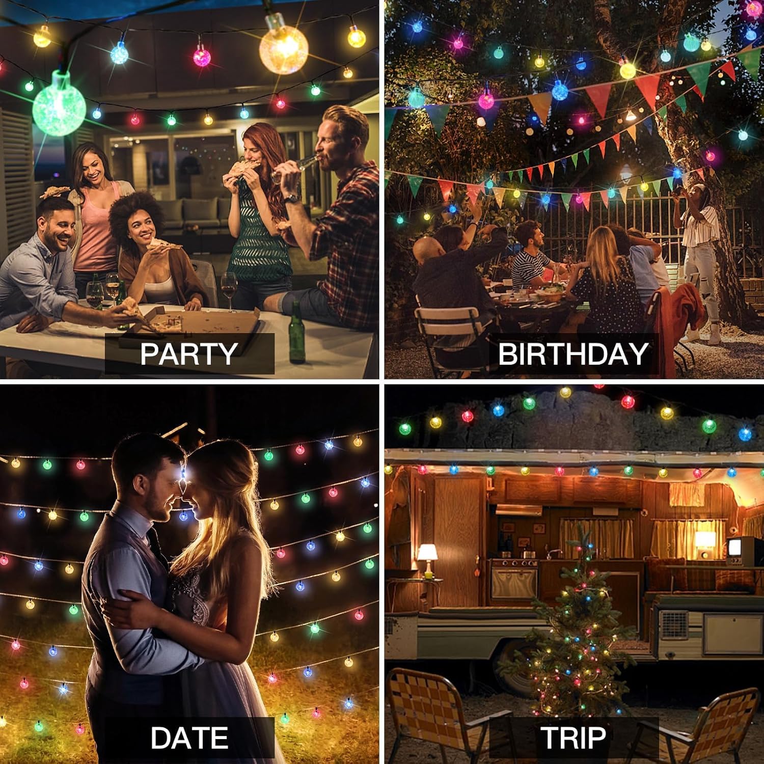 suddus Solar String Lights for Outside, 2 Pack 100 LED Flower Solar Powered Lights String, Solar Lights for Christmas Tree, Patio, Garden, Fence, Bush Decorations.