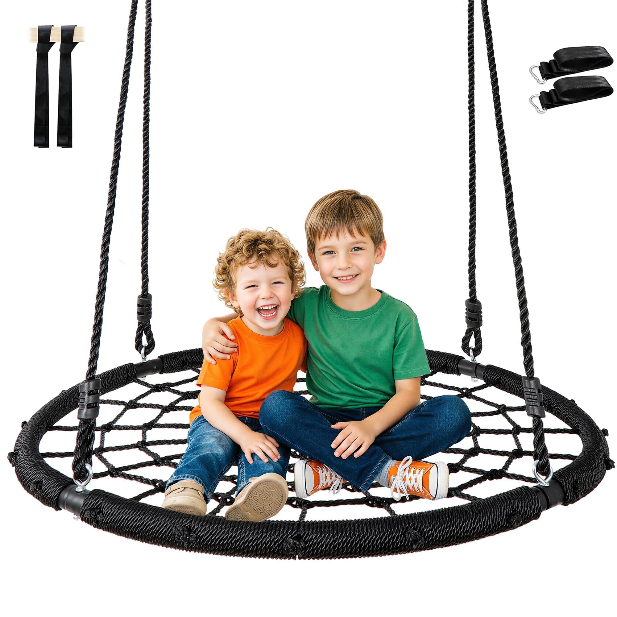 ZephPerton 40" Spider Web Tree Swing Kids and Adults, 440lbs Extra Large Platform Net Swing, Leak-proof and Shock-resistant, Easy To Store, Eco-friendly Materials for Backyard, Garden, Park
