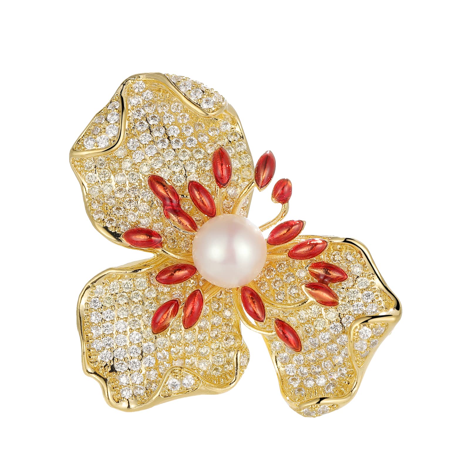 AILONMEI Brooches and Pins for Women Elegant Flower Pearl Brooches Costume Broches Jewelry Lady Christmas Pin for Women