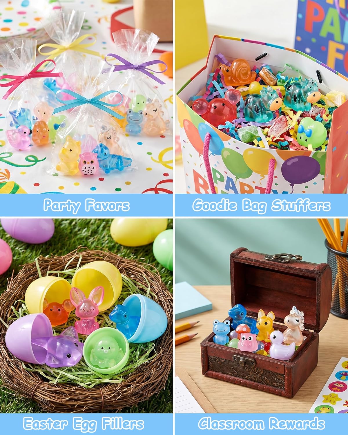 FIVEIZERO 100PCS Luminous Mini Resin Animals, 20 Styles Mini Resin Figures