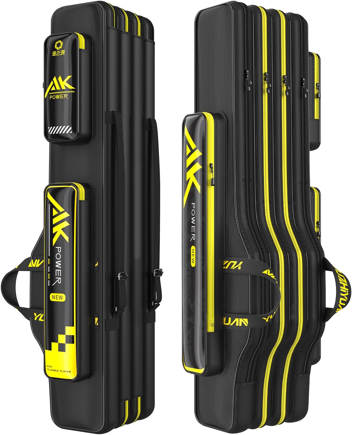 Fishing Rod Case & Bag Triple-Layer - 1680D Oxford, Wire-Reinforced Anti-Deforming, Foldable Portable, Quick-Access Compartments, Fishing Gift for Men Anglers