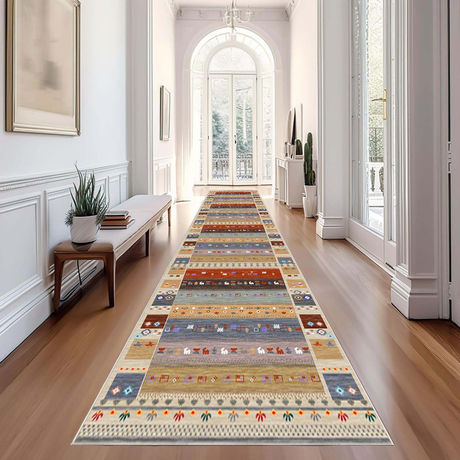 Tapis de Cuisine Devant Evier Lavable Antiderapant Tapis Couloir Long Tapis de Passage Couloir Paillasson 40 x 400 cm tapis d'entrée Interieur pour Couloir, Cuisine, Entrée, Tapis de Salle de Bain