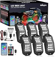 Vista 11 de Nilight Kit de Luces LED RGB Rock Lights de 8 Pods Underglow Neón Multicolor con Control de Aplicación Bluetooth Modo Música IP68 Exterior
