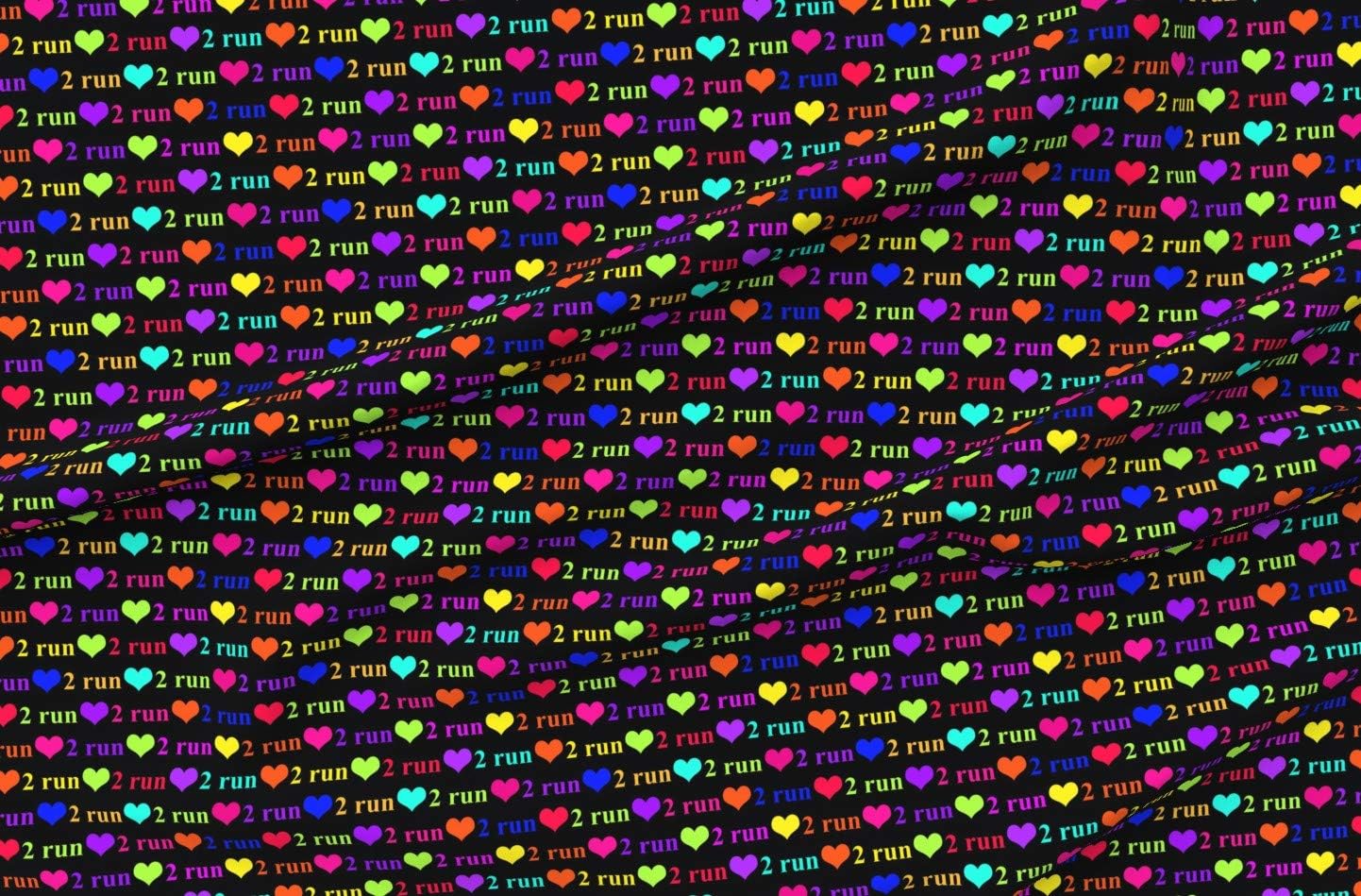 Spoonflower Fabric - Love Run Running Sports Cross Country Bright Colors Hearts Fitness Printed on Minky Fabric by The Yard - Sewing Baby Blankets Quilt Backing Plush