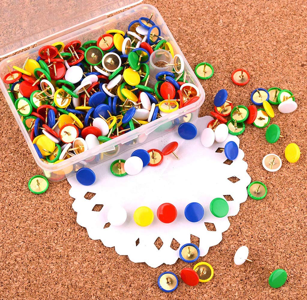 300Pcs PVC plastic Thumbtacks,Round Head Flat Push Pins10mm Coloured Thumb Tacks Universal PushPins for Office Home Use(Mint Green) - Image 2