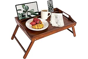 ROSSIE HOME Bamboo Wood Bed Tray: Elevate Your In-Bed Dining Experience